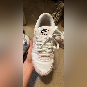 Pink and white Nike Air Max Size 7